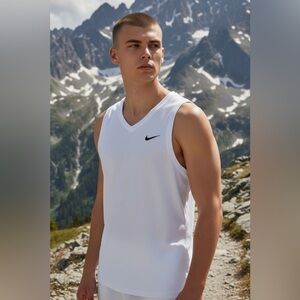 Nike Pro Dri-Fit Men’s Sleeveless Training Tank Top White T-shirt Size XXL